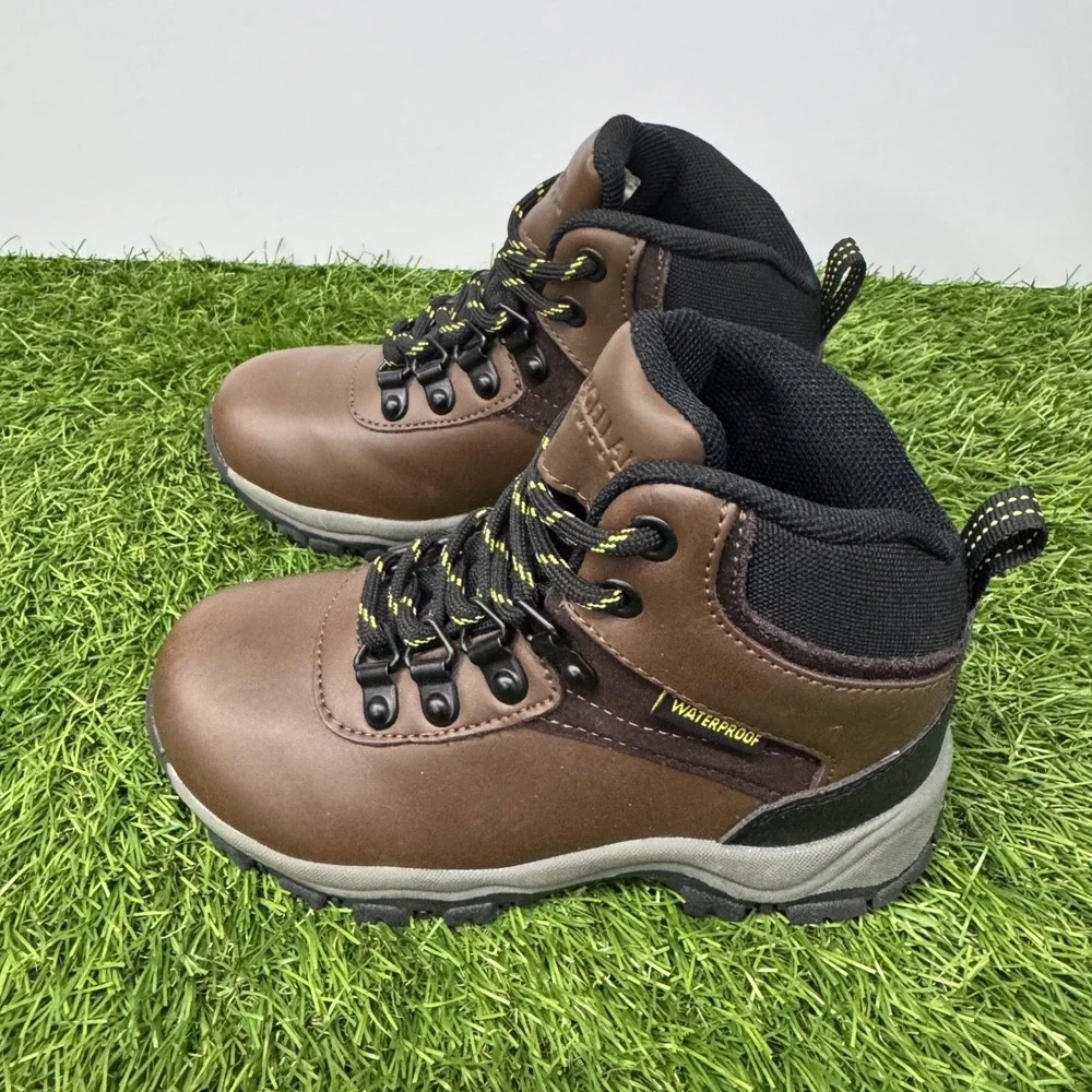 Magellan Kids Brown‎ Action Leather Waterproof Outdoor Hiking Boots Size 11D