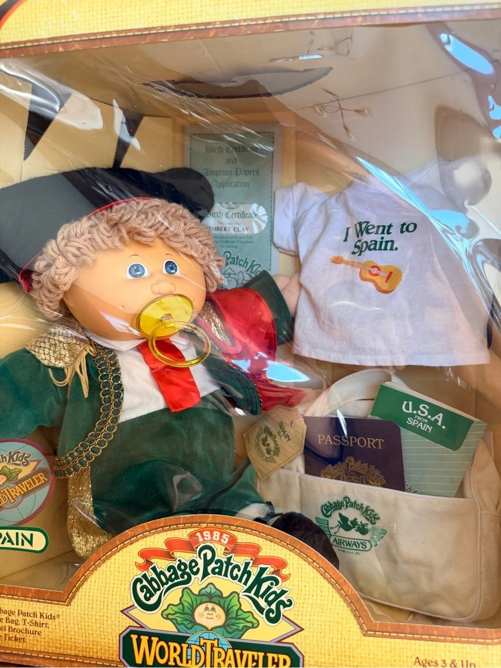 1985 Cabbage Patch Kids World Traveler Spain Boy NIB