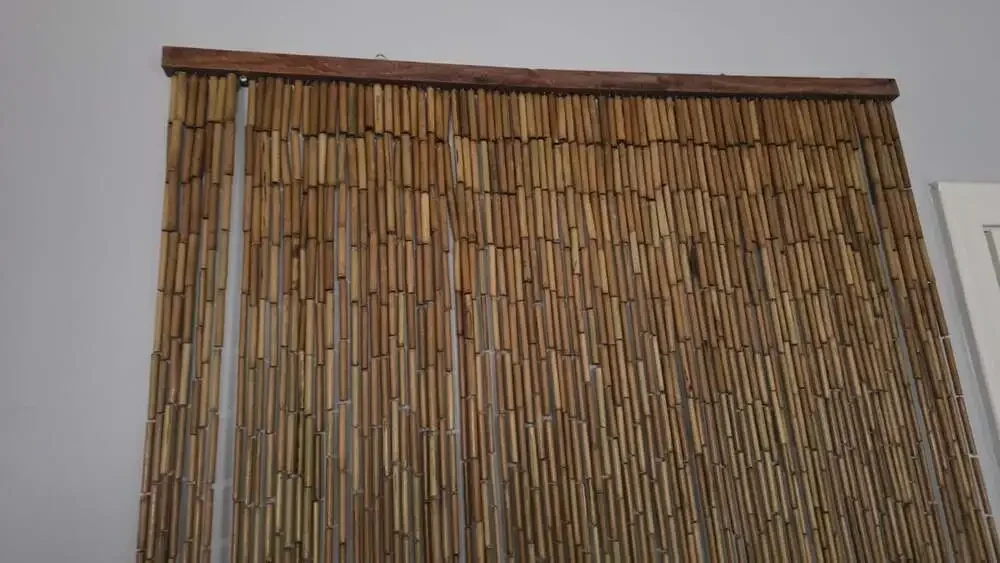 Hippie Boho Door Way Wood Bamboo Bead Curtain Entry Hanging Asian