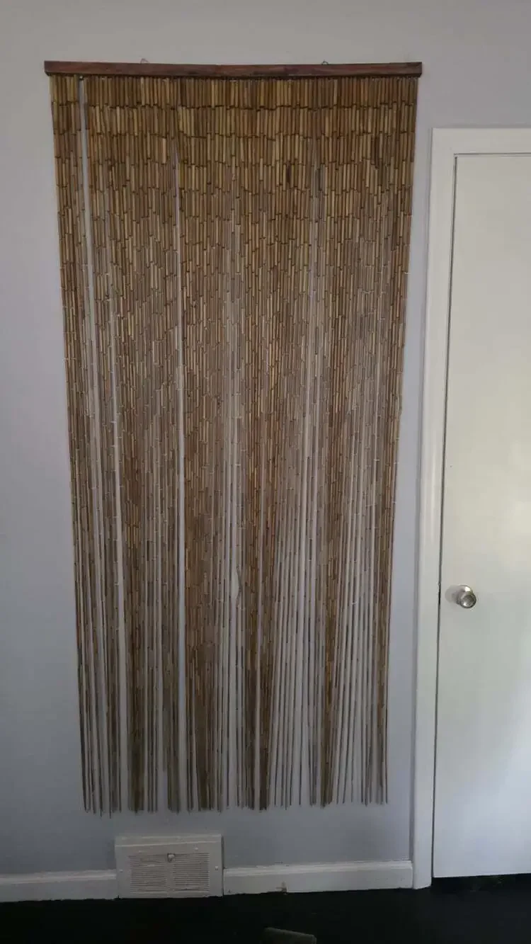 Hippie Boho Door Way Wood Bamboo Bead Curtain Entry Hanging Asian