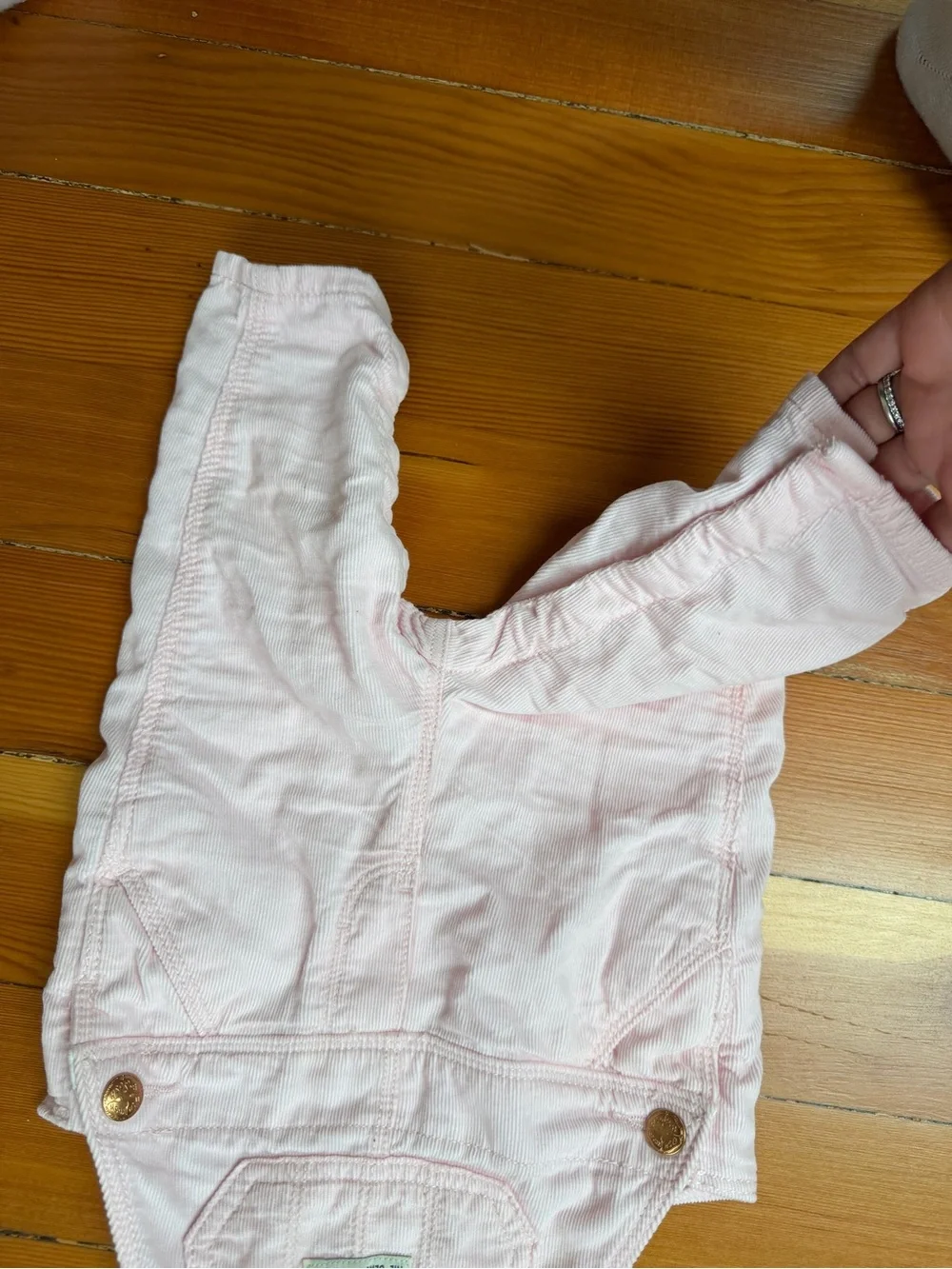 OshKosh B'gosh Light Pink Corduroy Overalls with Rose Gold Snaps Sise 6m