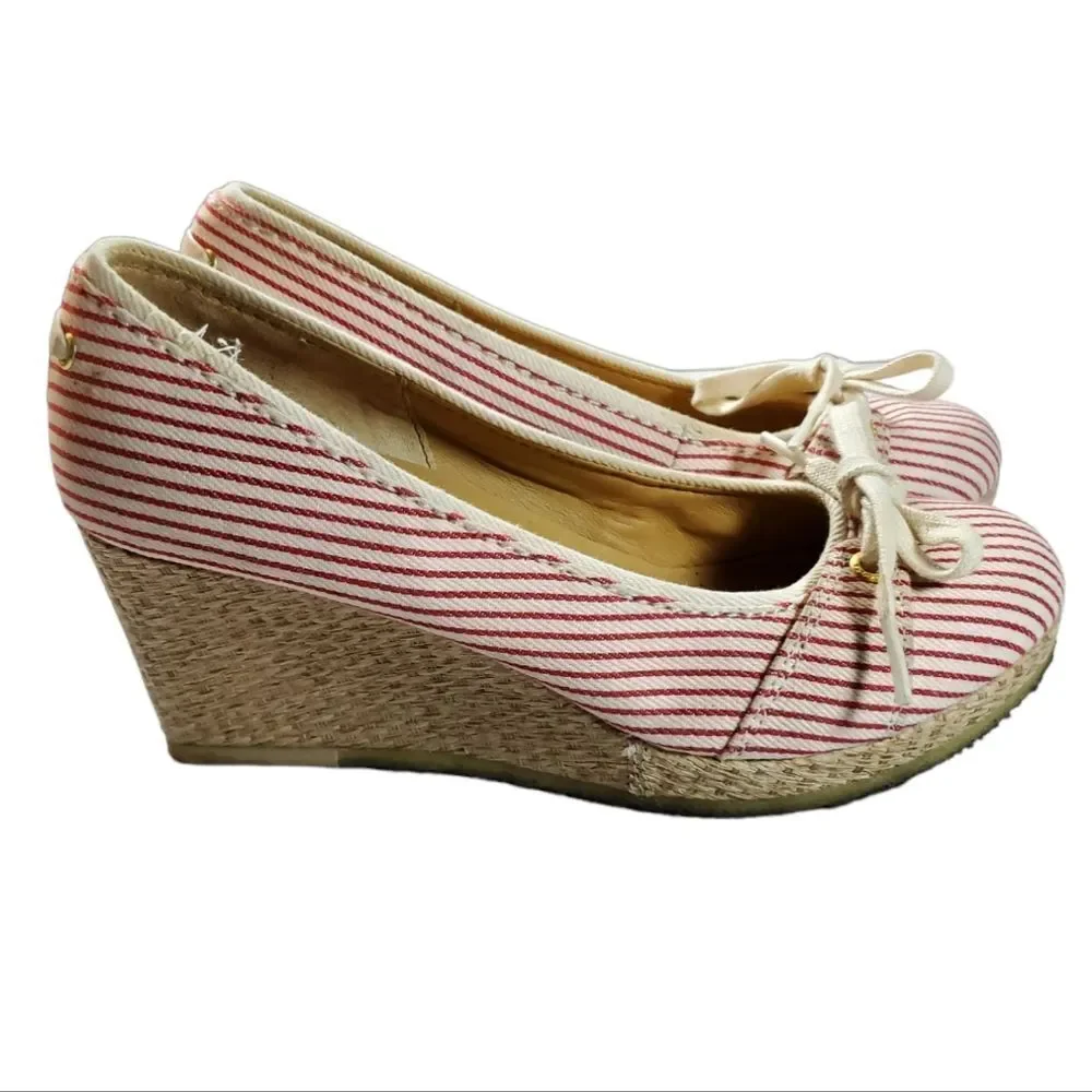 CLARK'S Originals striped espadrille wedges 8