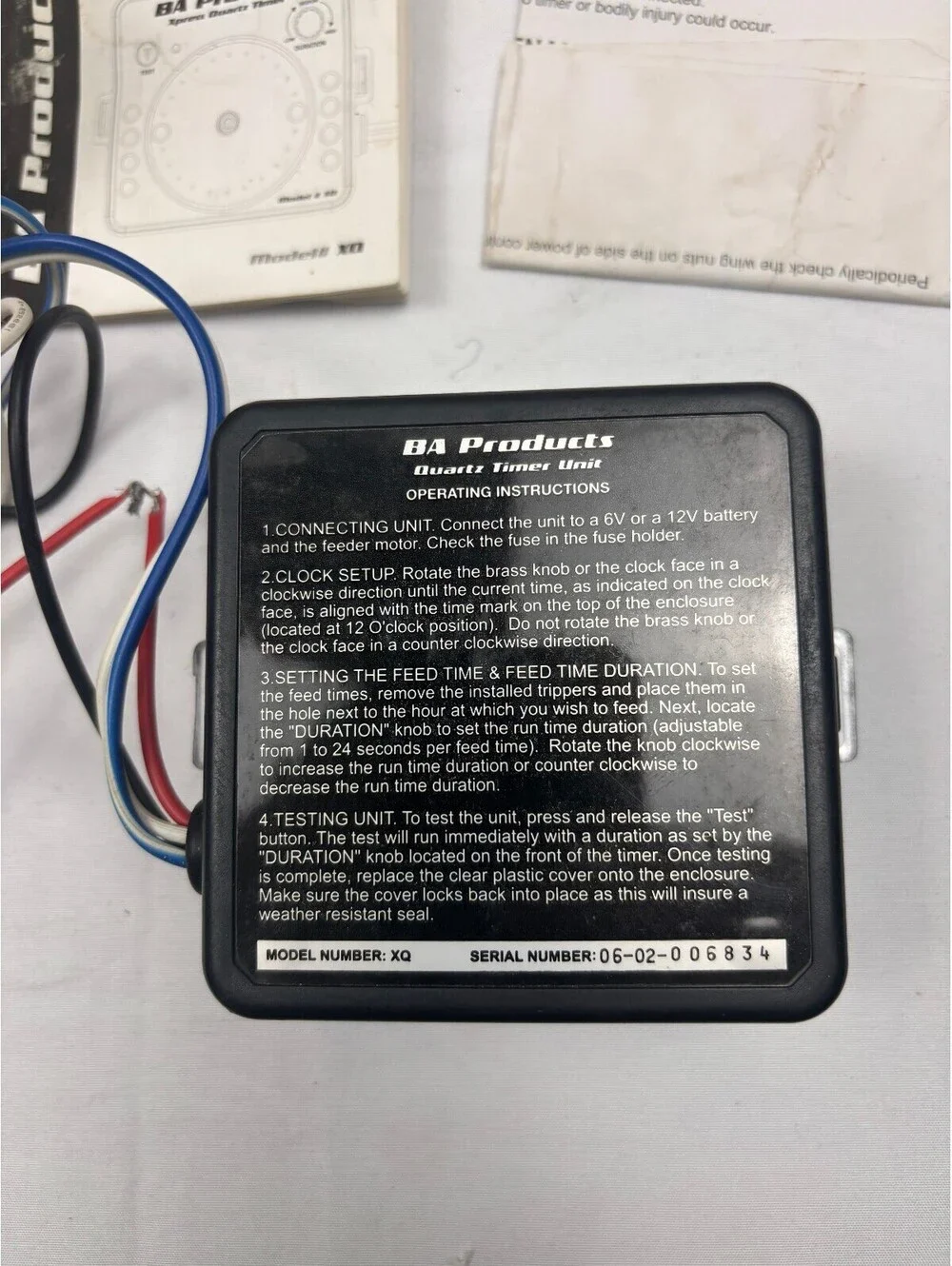 BA Products Xpress Quartz Timer Model XQ with Box and Manual