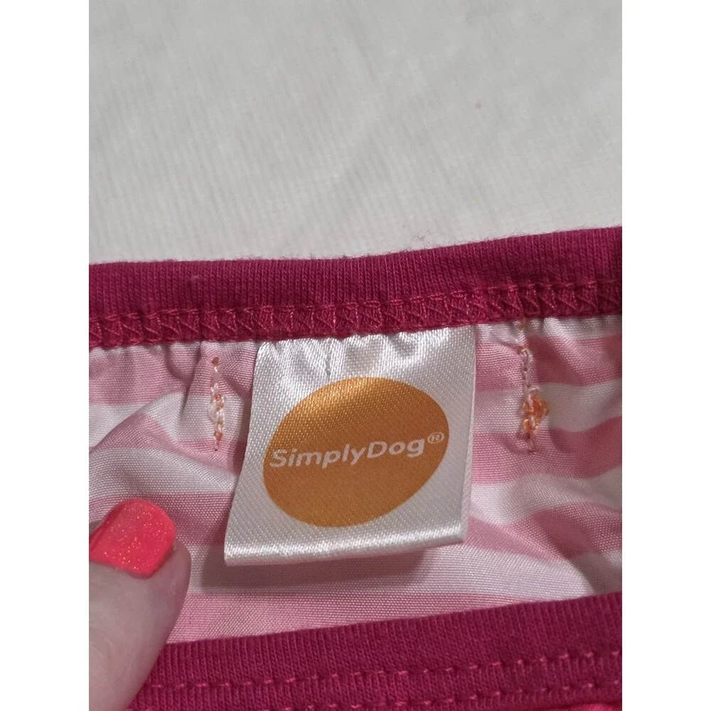 Simply Dog Pink & White Stripes & Polka Dot Dog Dress Size Small