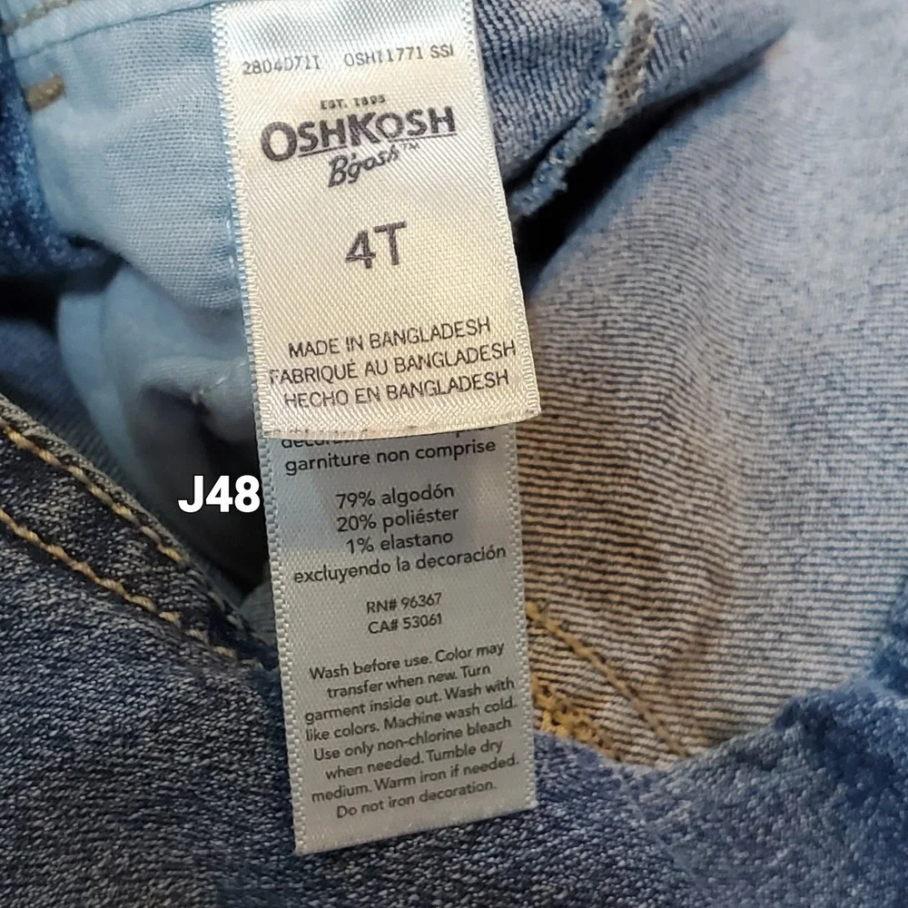 Vintage Oshkosh B'Gosh Kids Western‎ Overalls Blue Denim Size 4T Unisex Retro