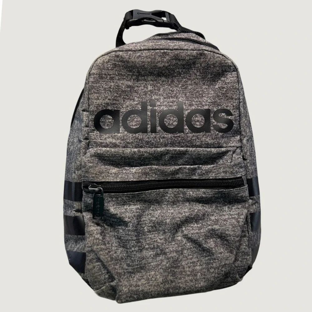 Adult Kids Adidas Lunch Bag Gray Heather Jersey Athletic Insulated Tote