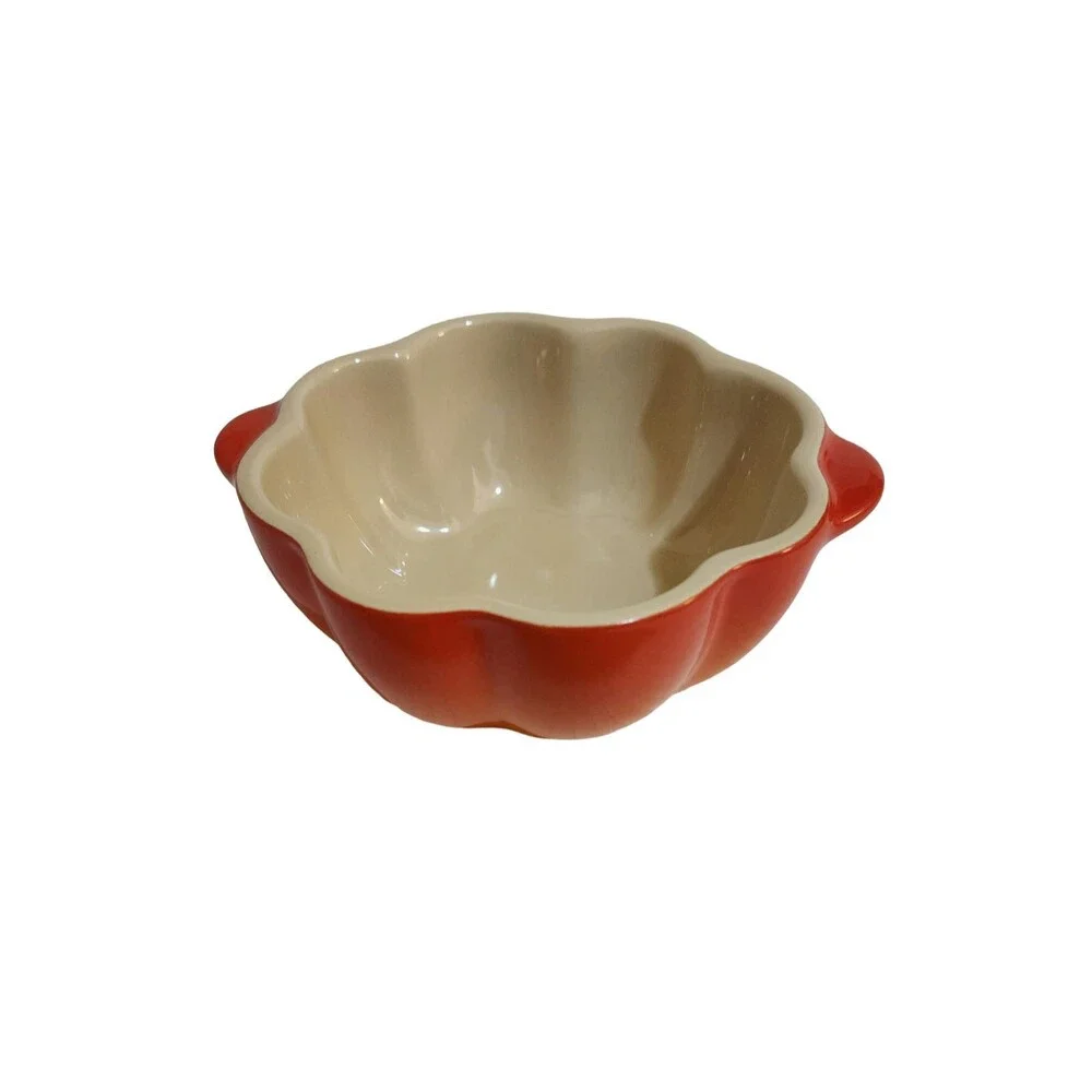 Le Creuset Petite Pumpkin Casserole Cocotte Red Orange Harvest Collection-NO Lid