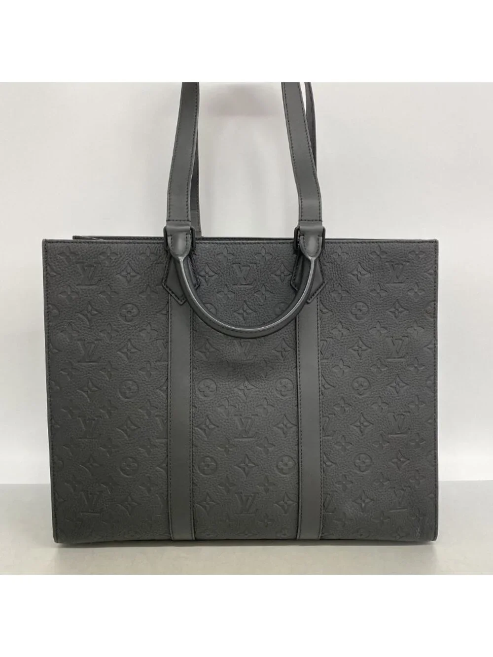 Louis Vuitton Tote Bag Taurillon Sac Plat Black 2-Way