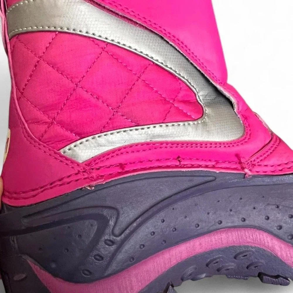 Kids Merrell Pink & Purple Watterproof Winter Boots with Quilted Design Size 3