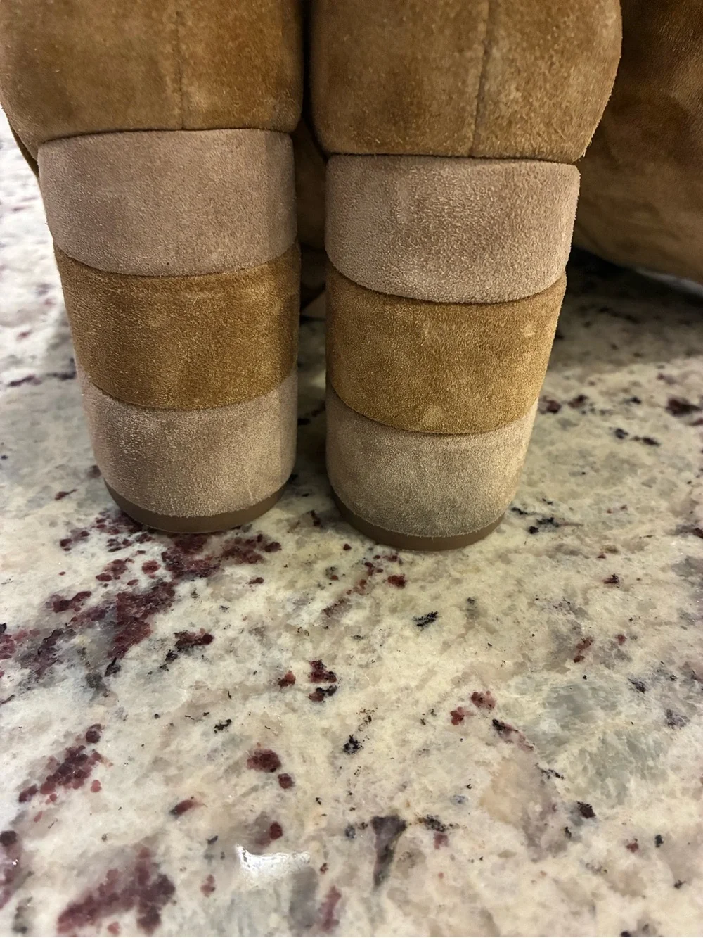 Tory Burch Suede Knee-High Platform Boots - Tan