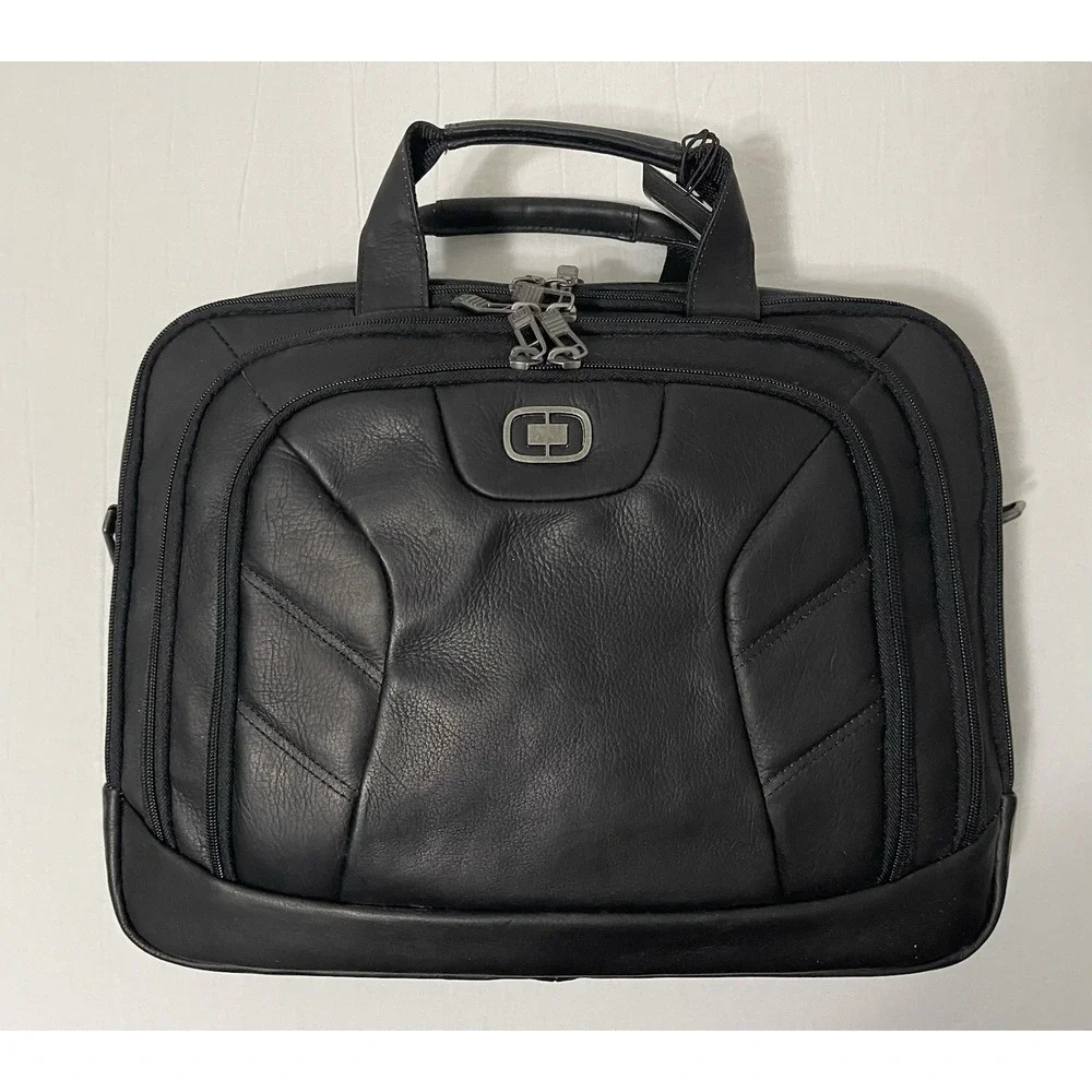 NWT OGIO Dividend Messenger 417017 Black Columbian Leather Professional‎
