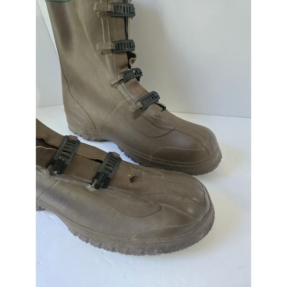 Northerner brown rubber‎ boots overshoe Mens sz 14 NWOT