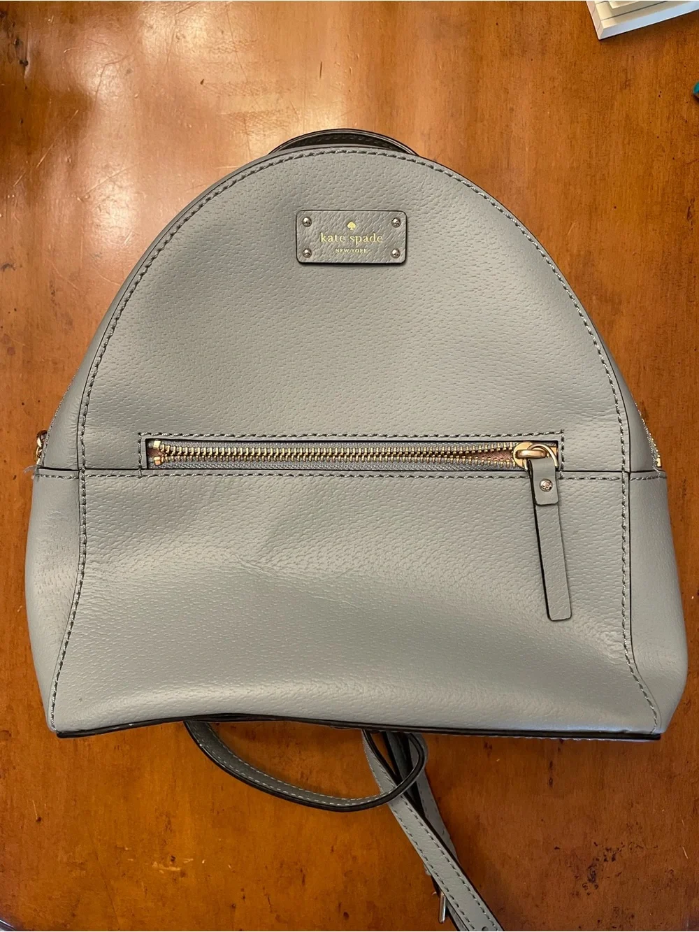 kate spade Light Blue Pebble Leather Mini Backpack with Gold Hardware