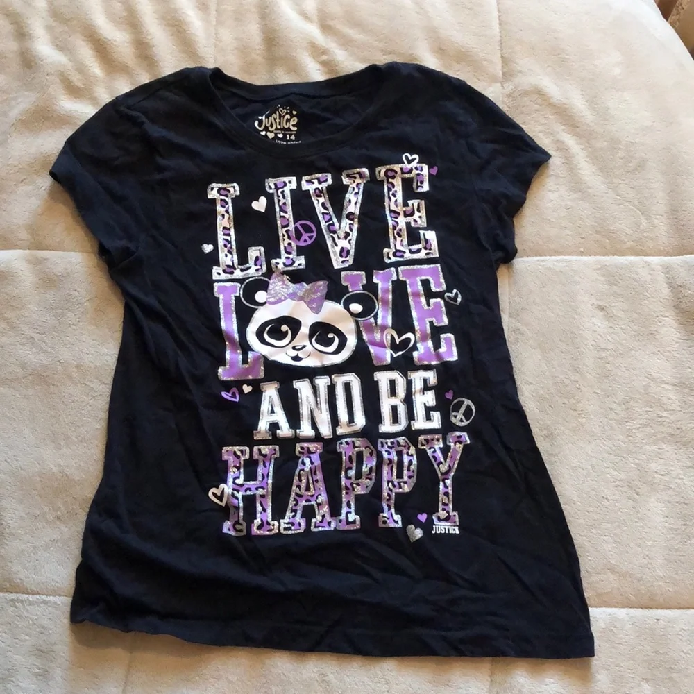 Girls justice t shirt- size 14