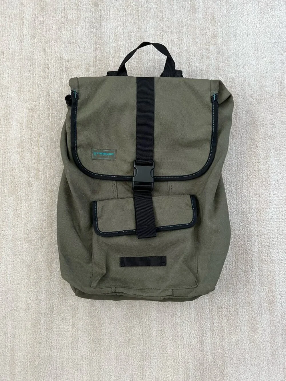 Timbuk2 Moby Laptop Backpack Olive Green Canvas Commuter Daypack School