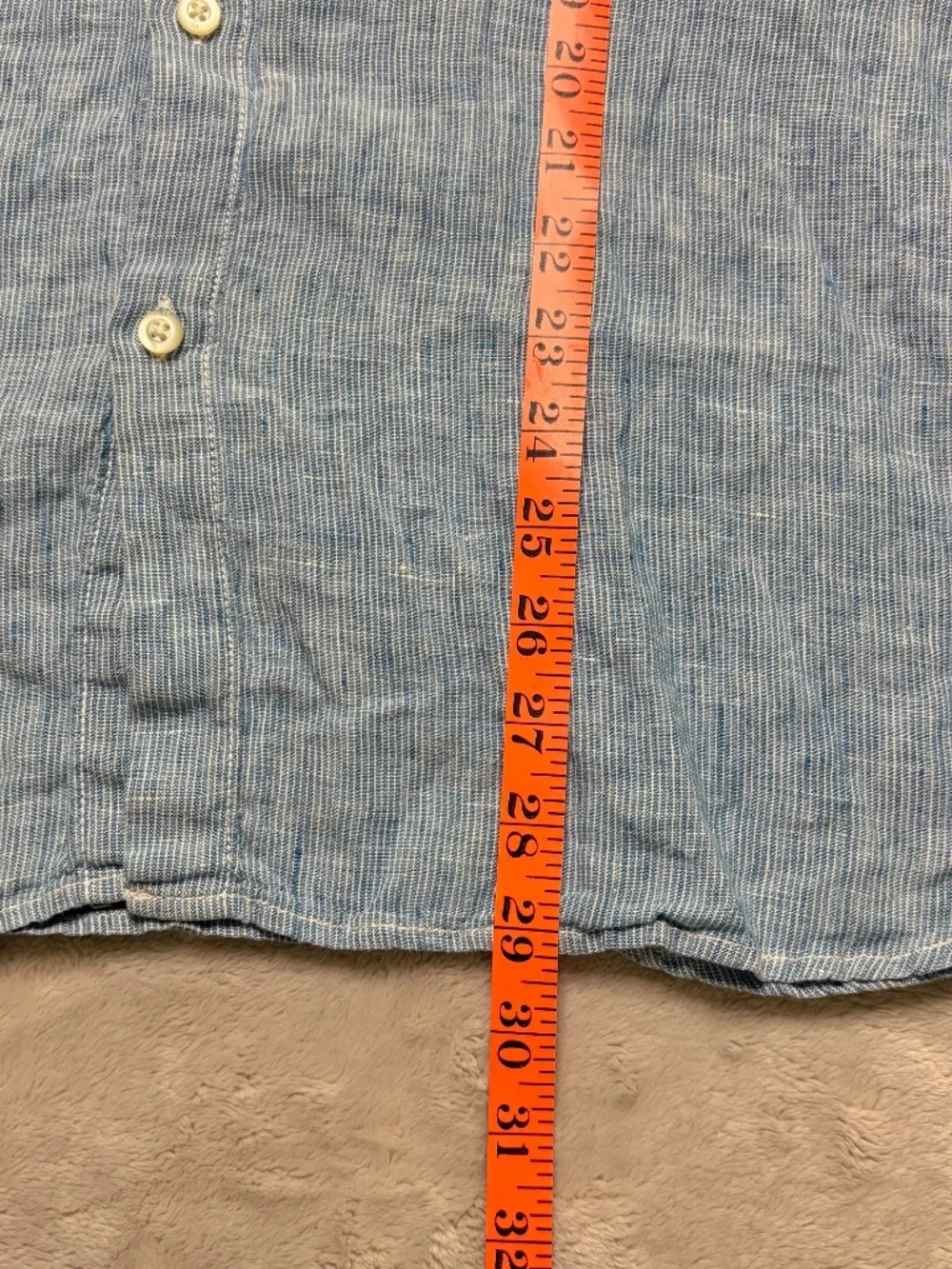 Banana Republic Button Down Shirt Mens M Blue 100% Linen Camden Fit Beach Preppy