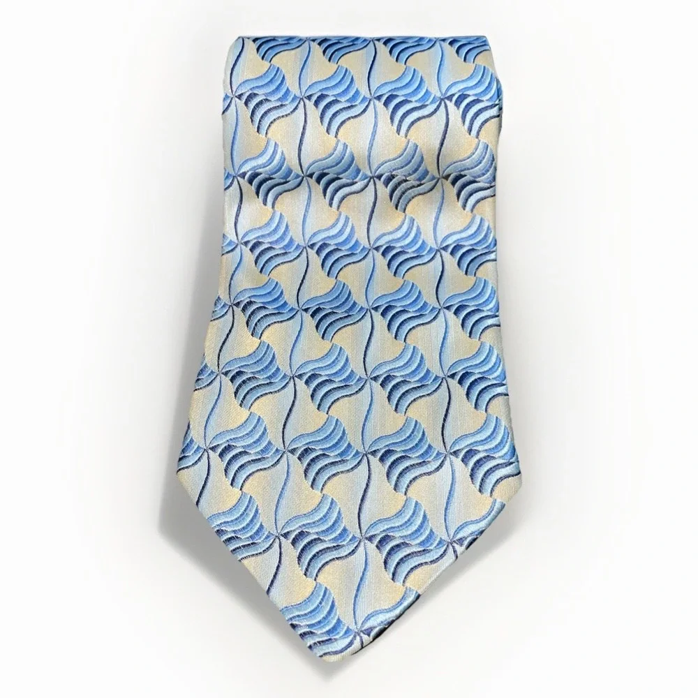 Joseph &‎ Feiss International Silk Tie Necktie Blue Geometric 4