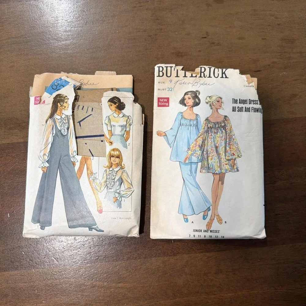 2- Vintage 1960S Sewing Patterns Junior/ Misses Size 9