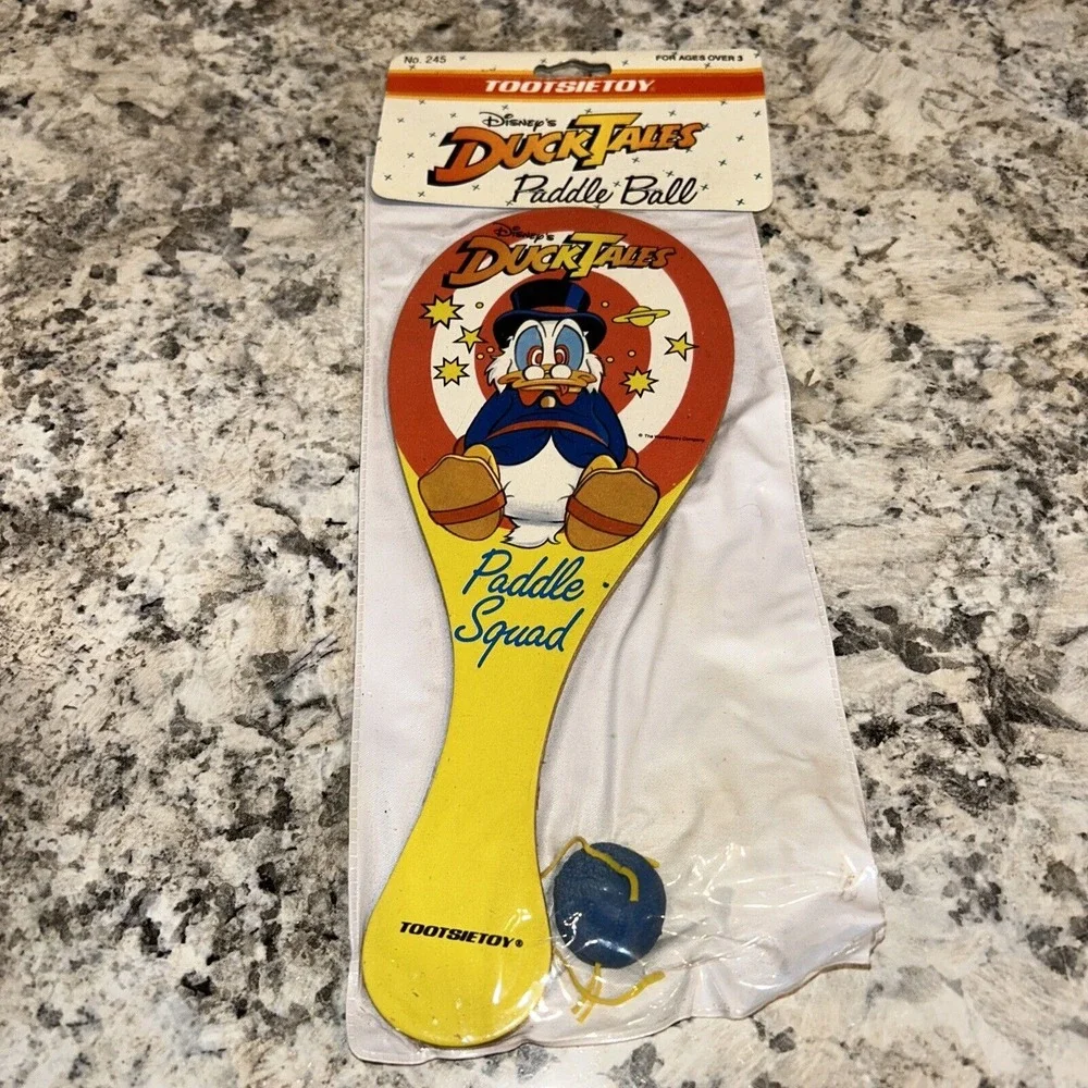 Vintage Tootsietoy Disney Duck‎ Tales Paddle Ball Original Package C4