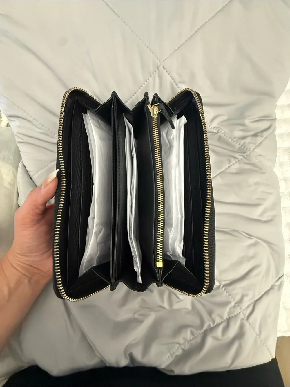 Authentic- Gucci Black Embossed GG Leather wallet