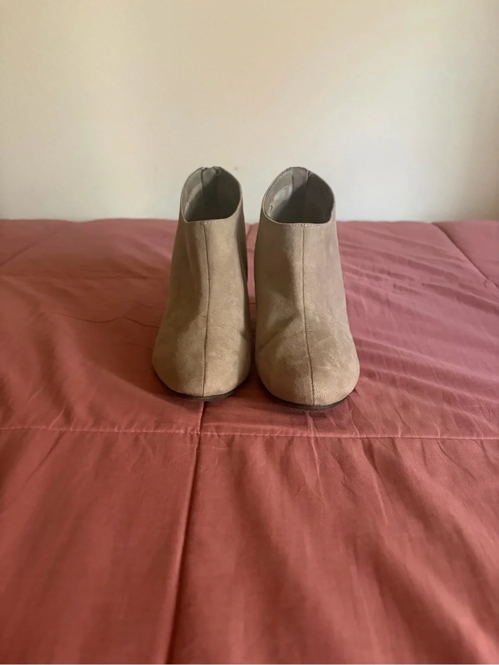 Source Unknown taupe suede