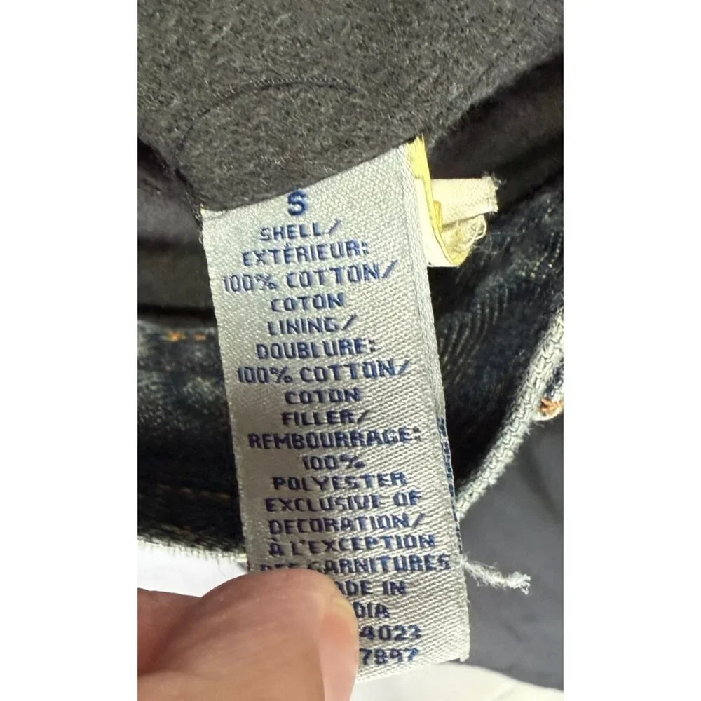 VTG‎ Old Navy Girls Lined Jean Jacket Small Zip Up Pockets Chores Fall Utility