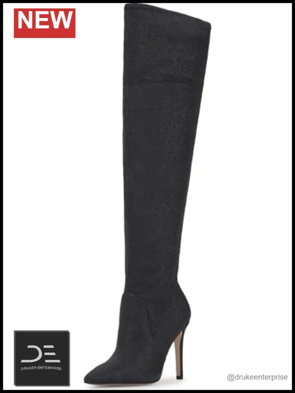 Women's Over The Knee Glitter Stretch Stiletto Heel Boots