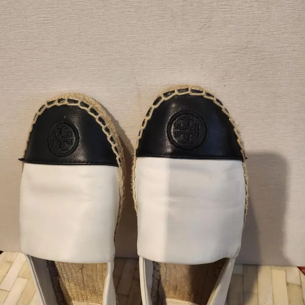 Tory Burch Leather Colorblock Espadrille Flats
