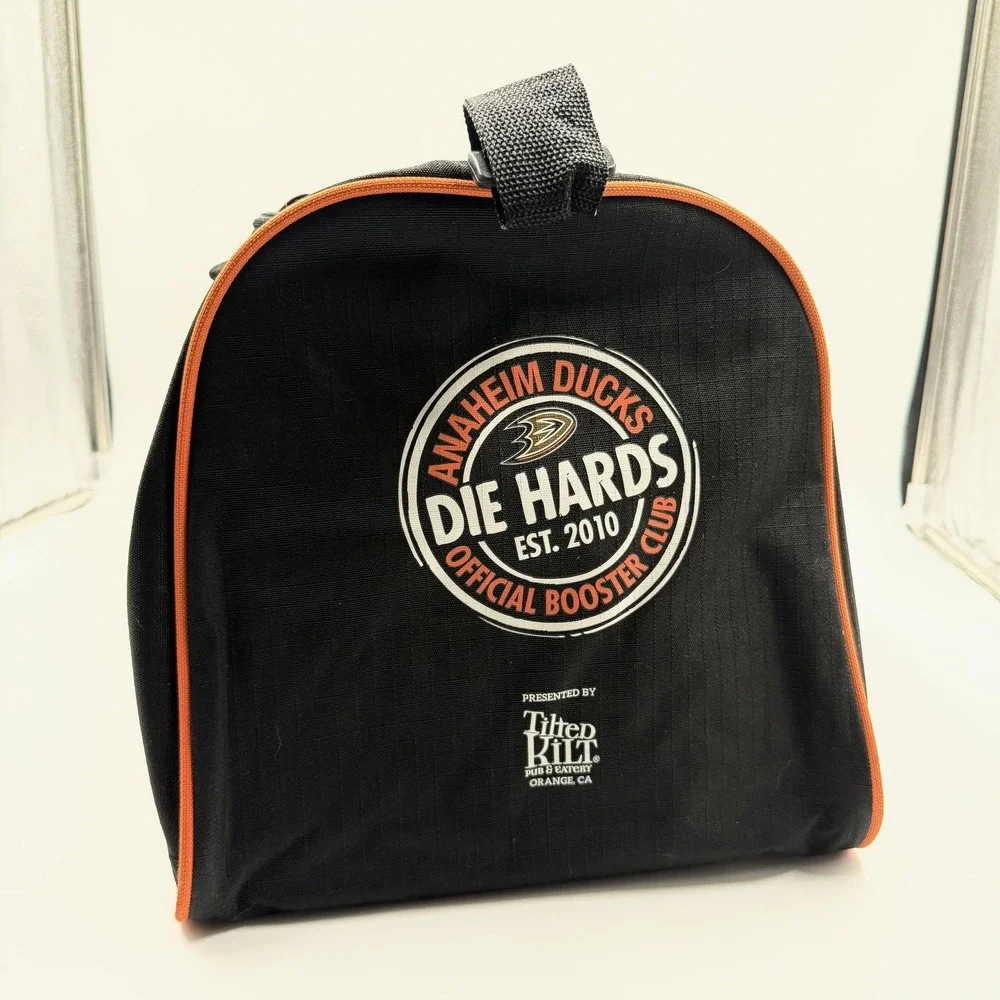 Vintage Anaheim Ducks Duffle Gym Bag Black NHL Hockey Die Hards Booster‎ Club