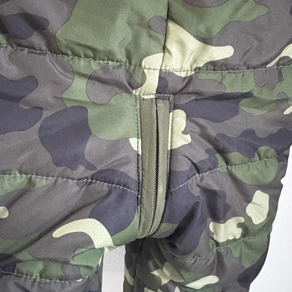 Old Navy | Toddler Snowsuit Green Black Camo Fold‎ Over Cuffs Hood Size 18-24mo