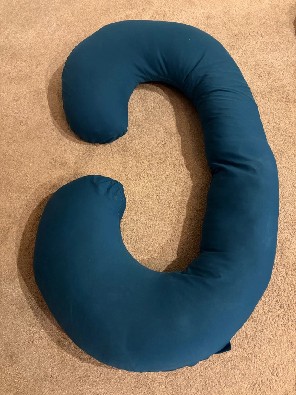Pregnancy Maternity Support Pillow – Full Body C-Shaped Pillow – Teal Blue