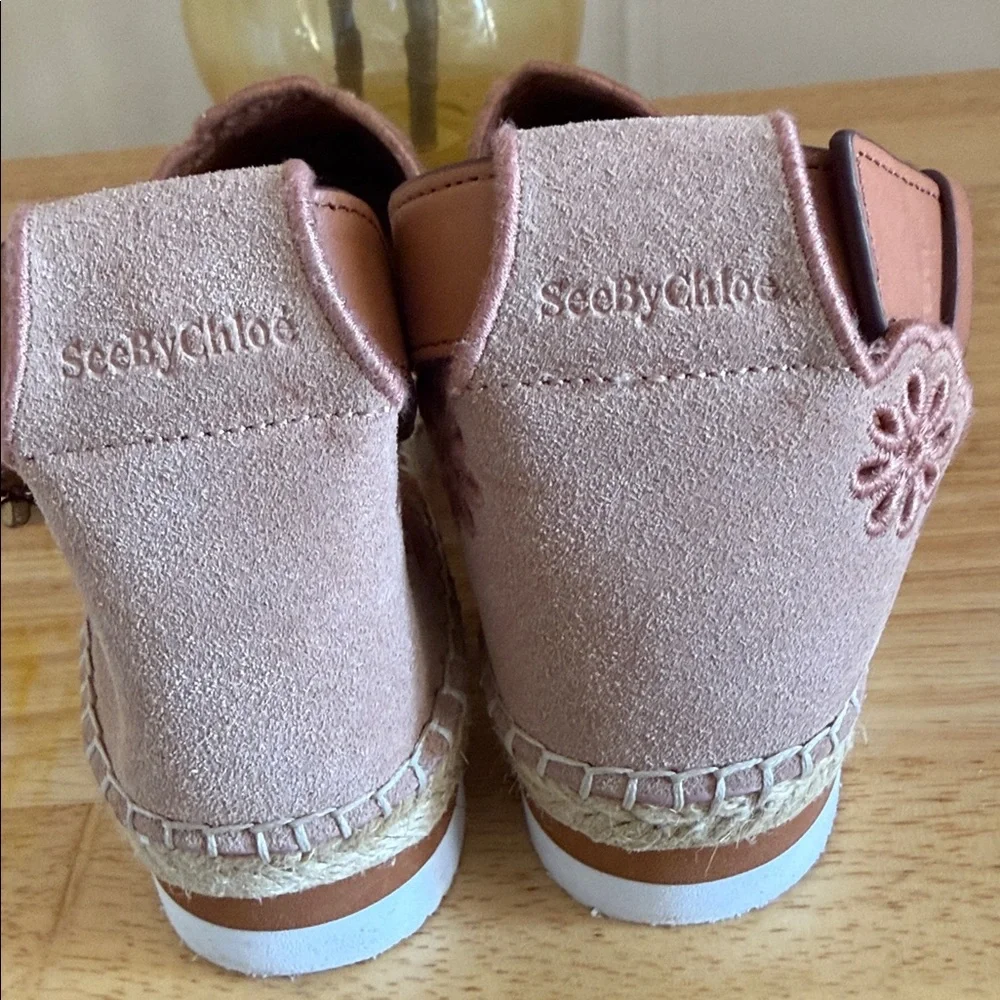 See by Chloé Glyn Floral Laser-Cut Espadrille Flats - Size 37 - 6.5/7‎ US
