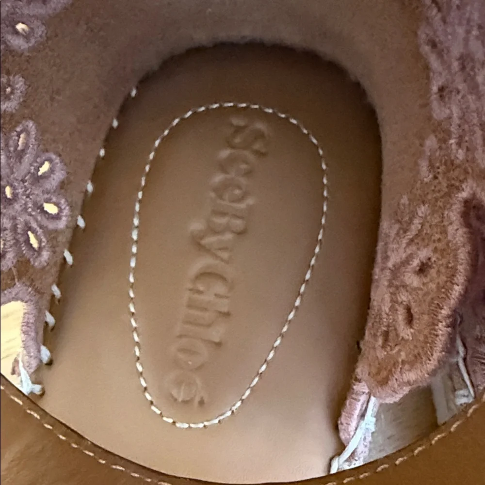 See by Chloé Glyn Floral Laser-Cut Espadrille Flats - Size 37 - 6.5/7‎ US