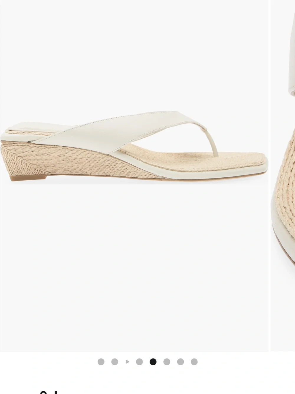 rag & bone Cream Leather Jo Espadrille Wedge Flip