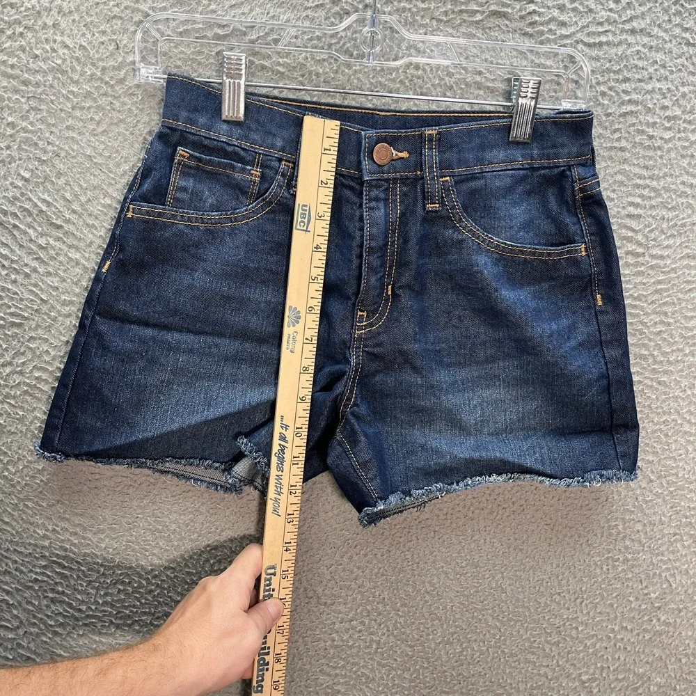 Old Navy Shorts‎ Girls 14 Blue High Rise Adjustable Waist Cut Off Distressed Y2K