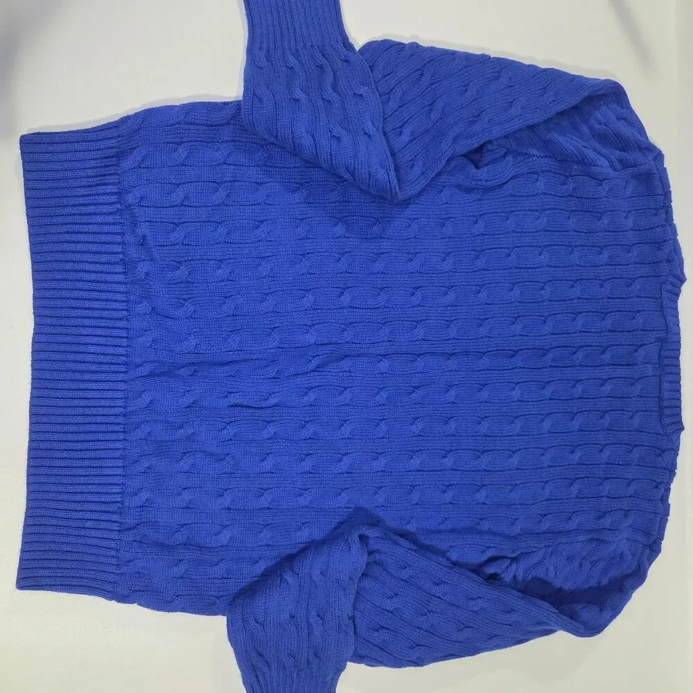 Polo Ralph Lauren Boys Cable Knit Cotton Sweater Roval Blue XL Crew Neck
