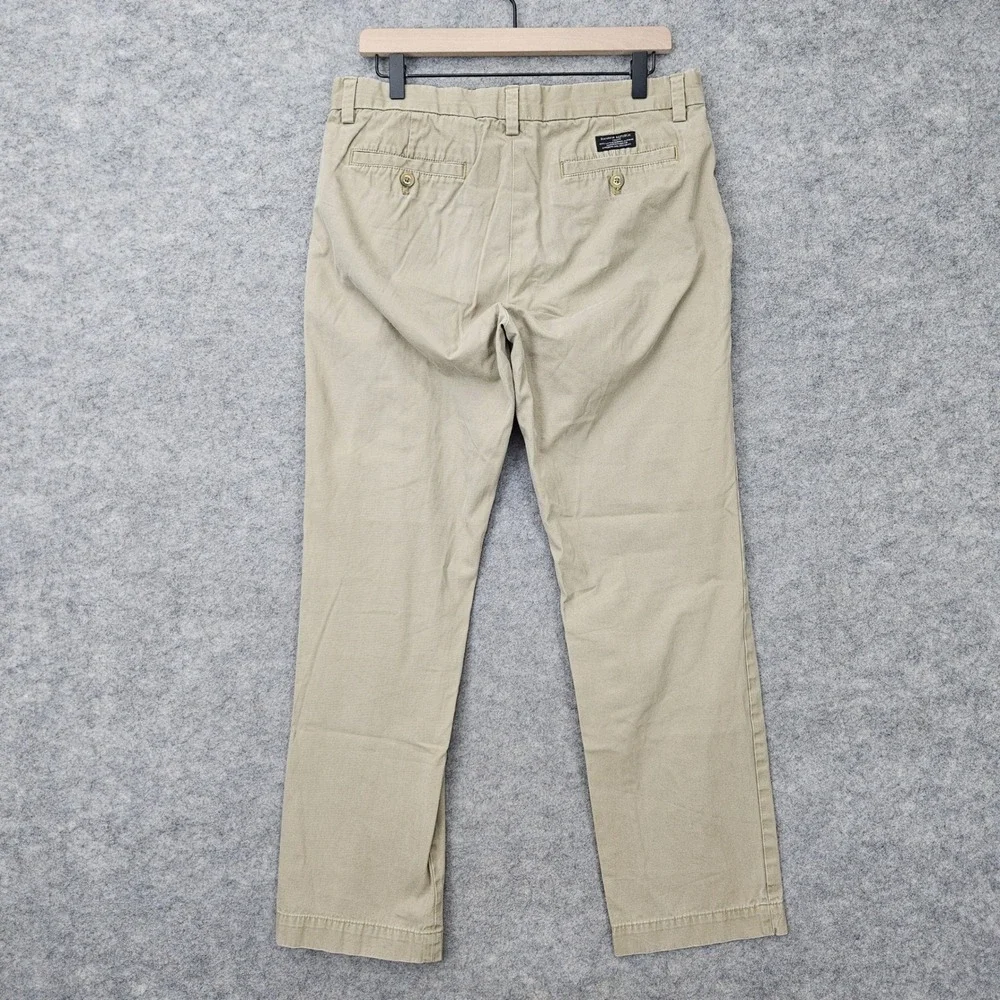 Banana Republic Emerson Chino Pants Men's 33x32 Tan Straight Leg Cotton Office