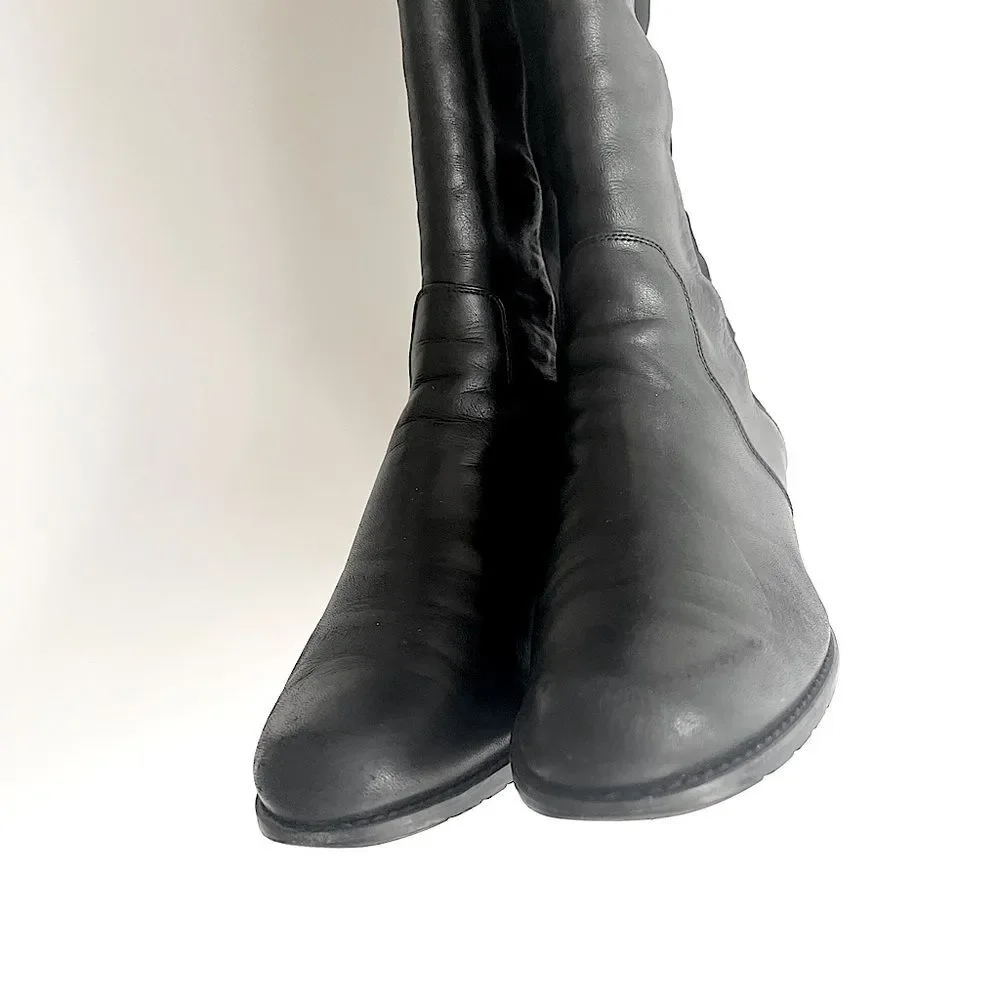 Stuart Weitzman's '5050' Boots Black Nappa Leather Size 7 M