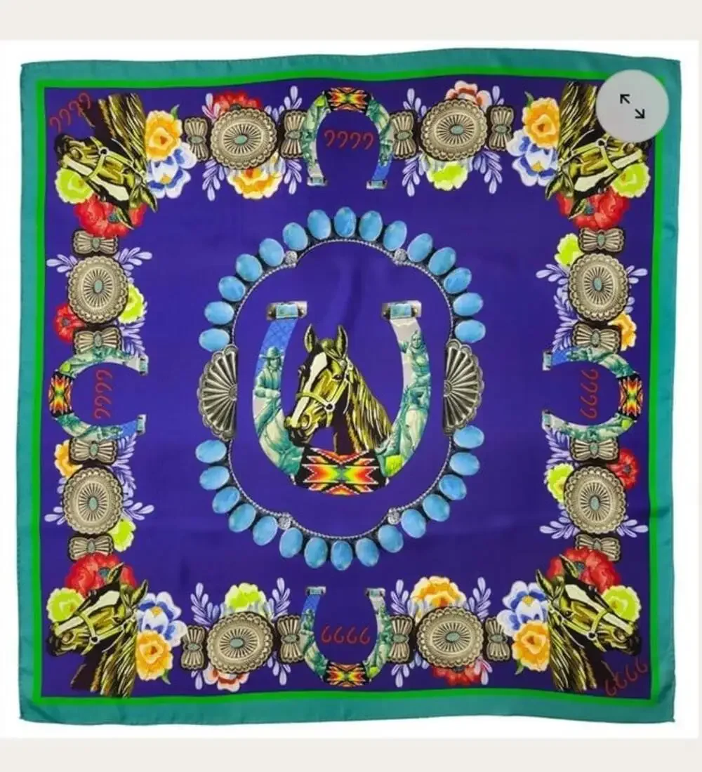 four sixes ranch 6666 100% Silk Scarf “The Kit” 35x35”