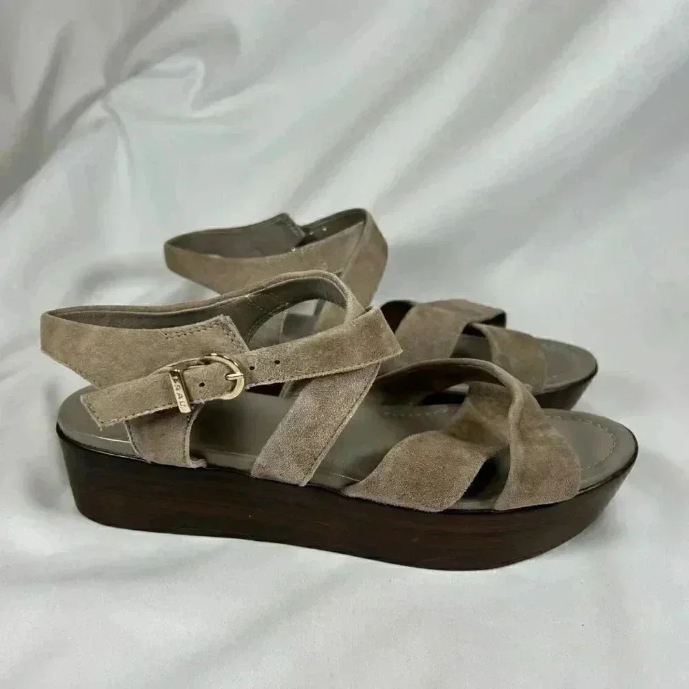 2/$30 FRAU Sandals Size 37EU 6.5 US Wedges Gray