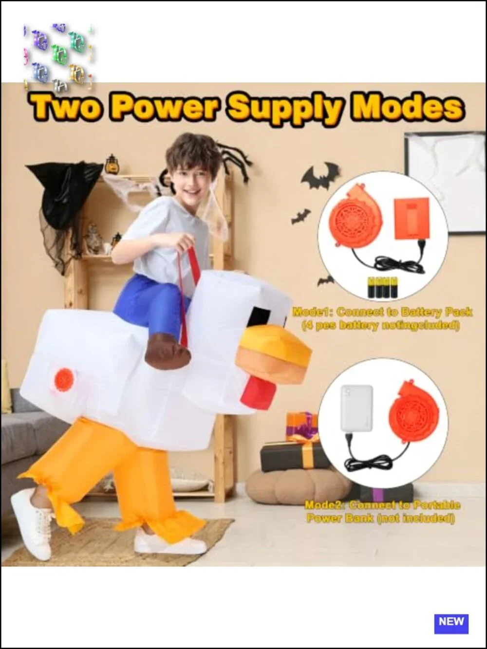 Inflatable Chicken Costume for Kids Halloween Blow Up Funny Costume