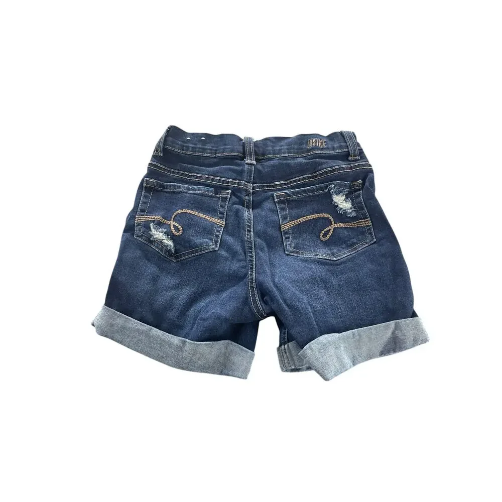 Justice fly blue distressed