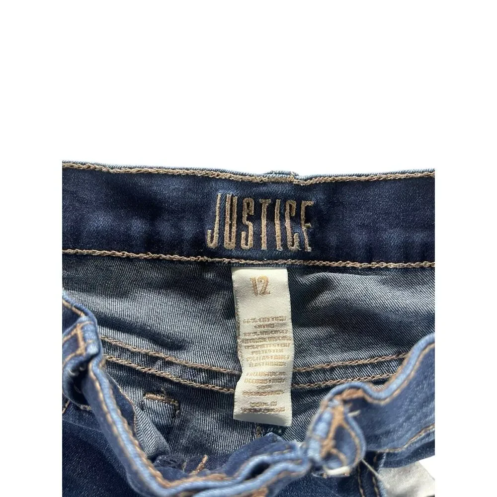 Justice ripped youth button