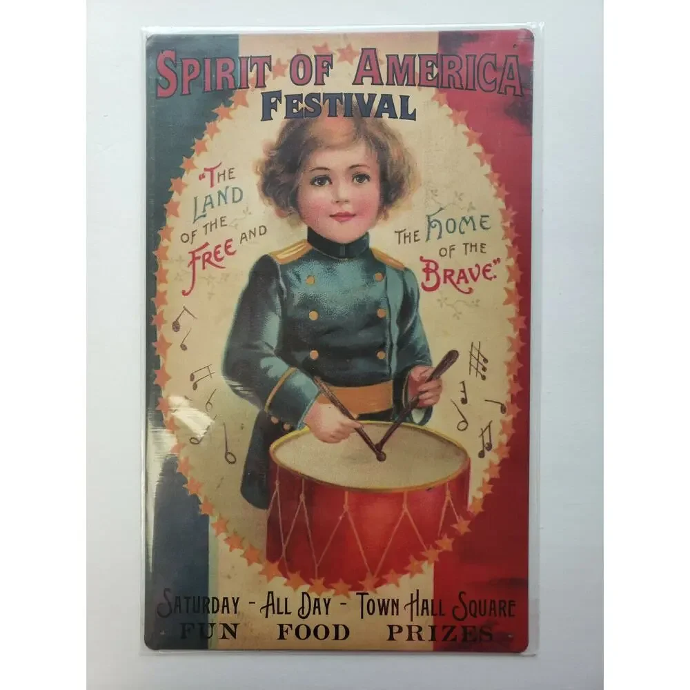 Spirit‎ of American 16x10 Ohio Wholesale Inc.Rustic Retro Metal Sign 31069