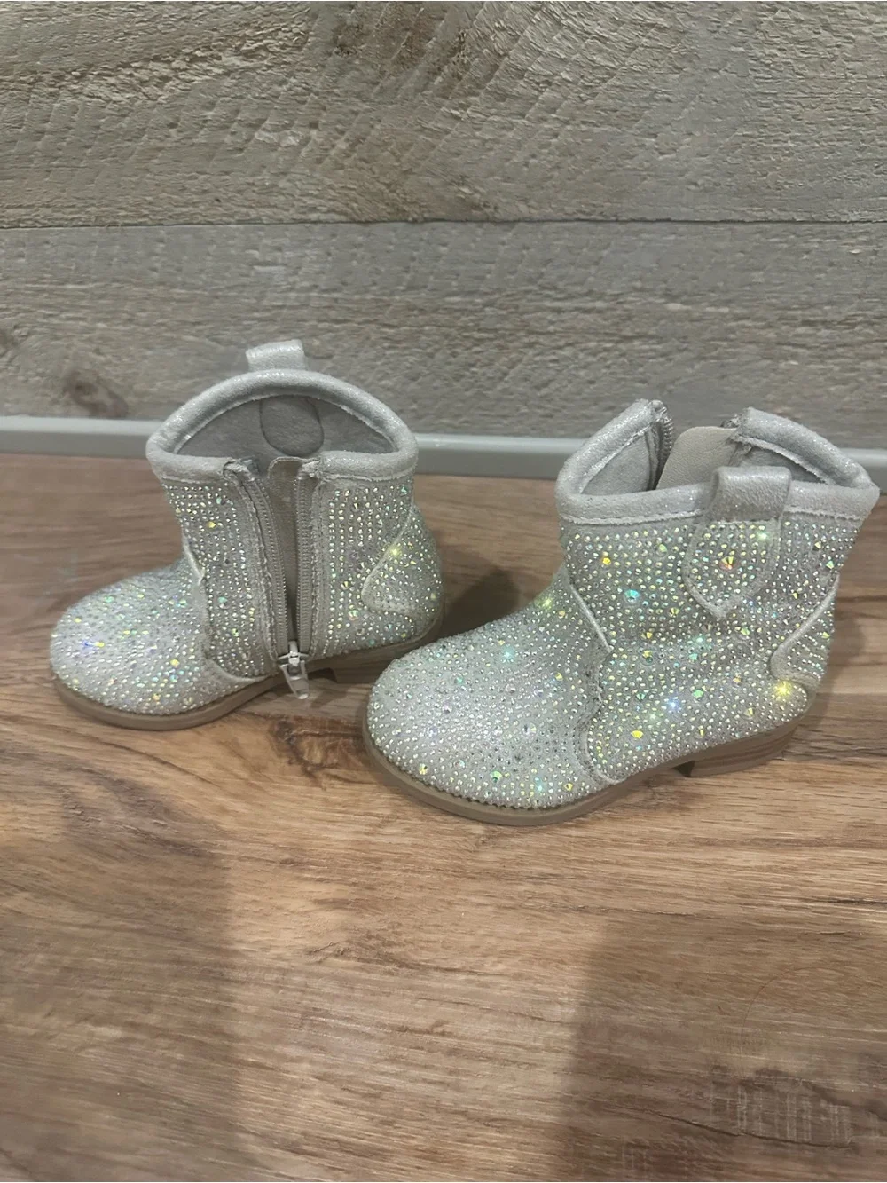 Girls Sparkle Rhinestone Ankle Boots