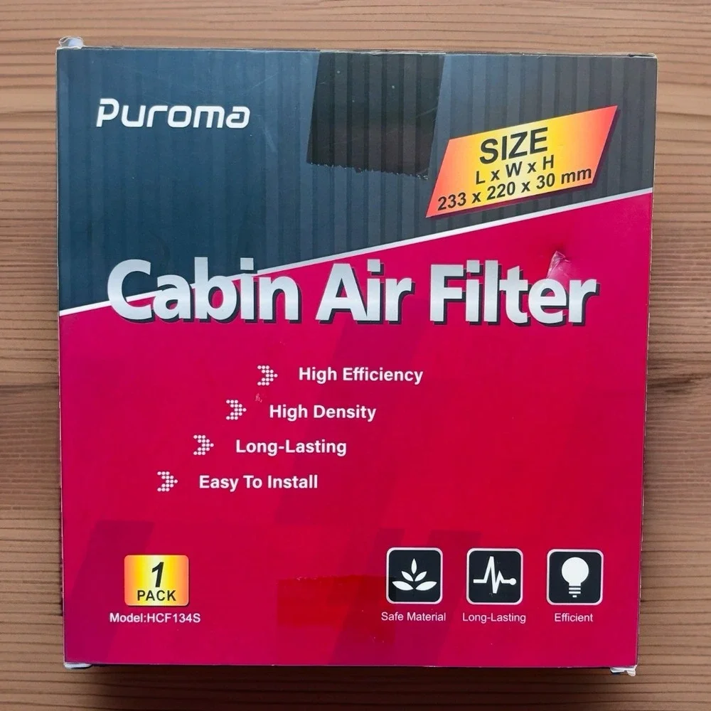 Puroma Cabin Air Filter-Size: 233 x‎ 220 x 30 mm-Model HCF134S New in Box