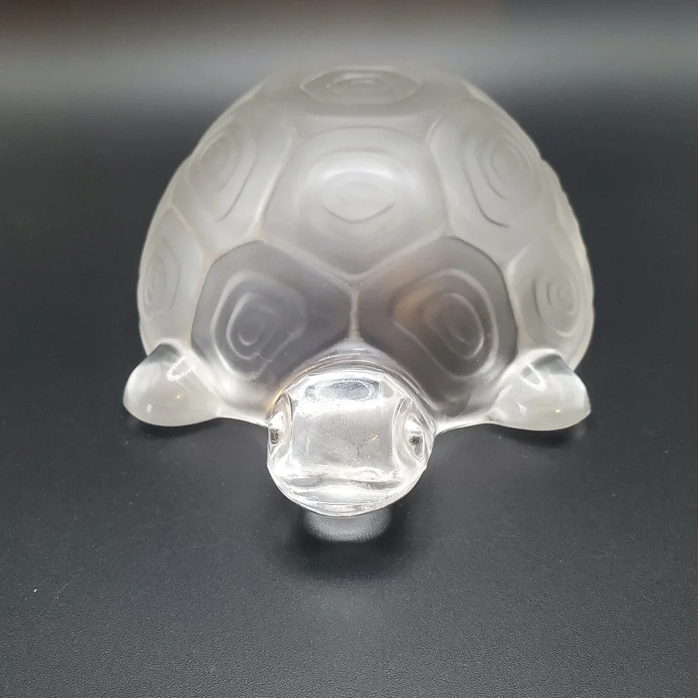 Enesco Satin Crystal Glass Turtle Figurine. Bowl Shaped.‎ Made In West Germany