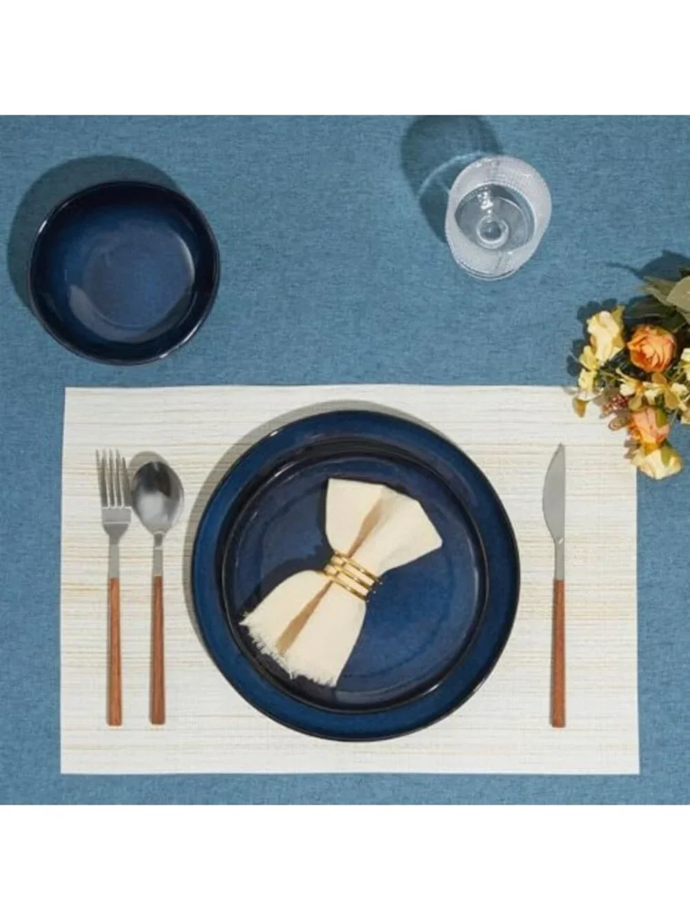 Stylish Stoneware Dinnerware Set for 4 - 12 Piece Ceramic Plates & Bowls