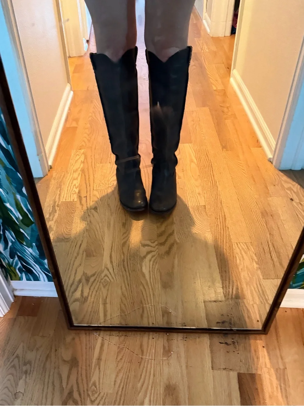 Frye‎ Cara Tall Riding Boots Gray Leather Size 9.5