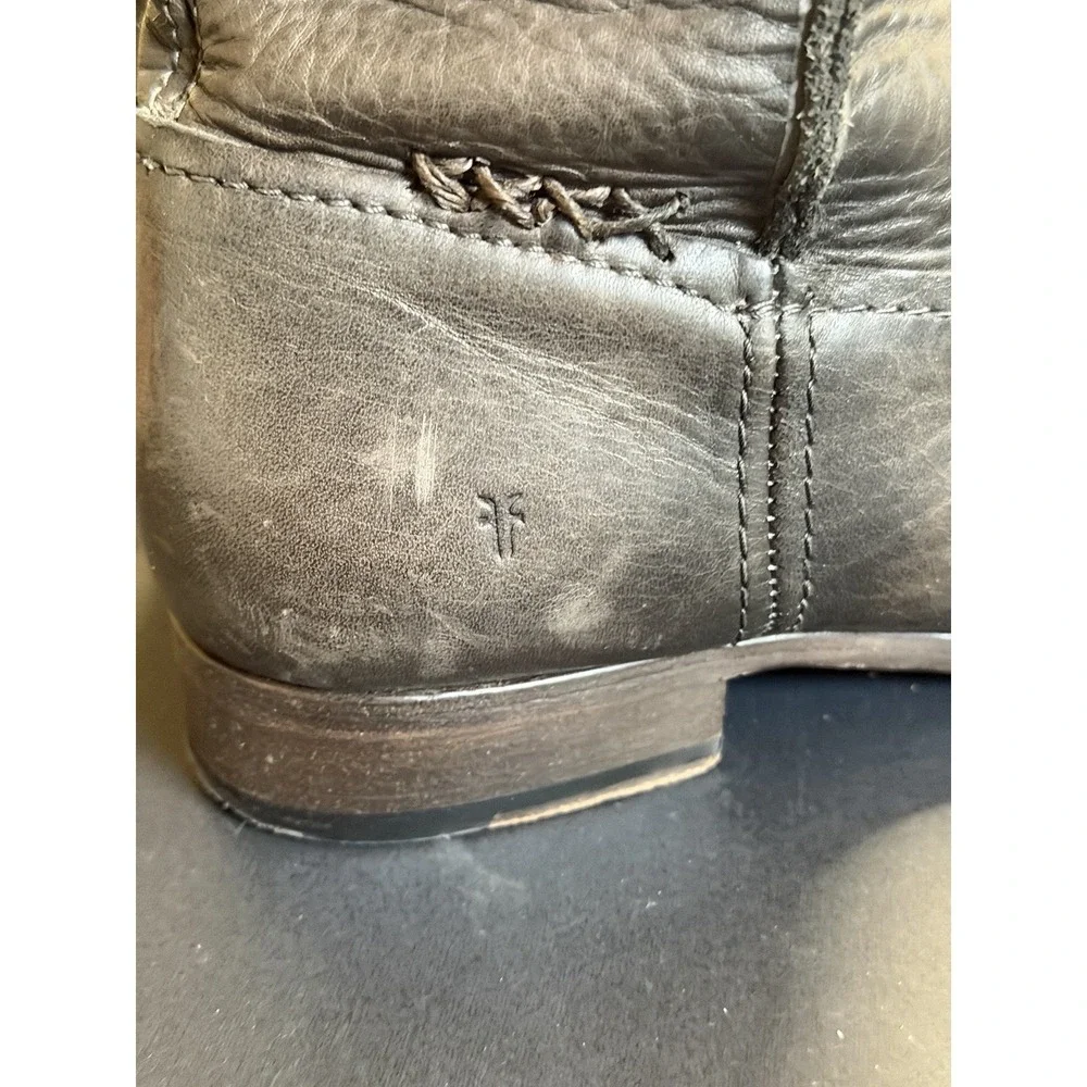 Frye‎ Cara Tall Riding Boots Gray Leather Size 9.5